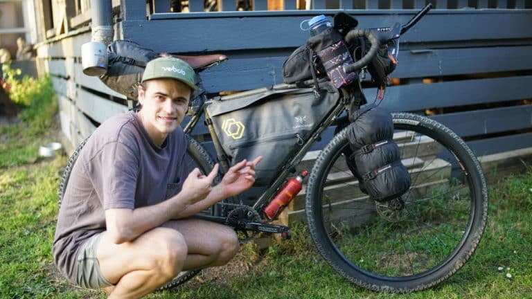 Where should I store my tent Bikepacking?